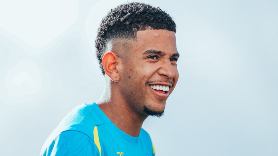 All smiles : Fresh from World Cup qualifying victory over Peru, our Brazilian Savinho is ready to take on Wolves