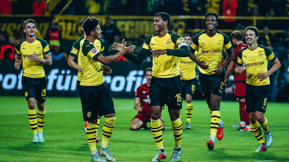 OFF THE MARK:  : A first goal for Dortmund would follow in a 7-0 win over Nuremberg in September 2018