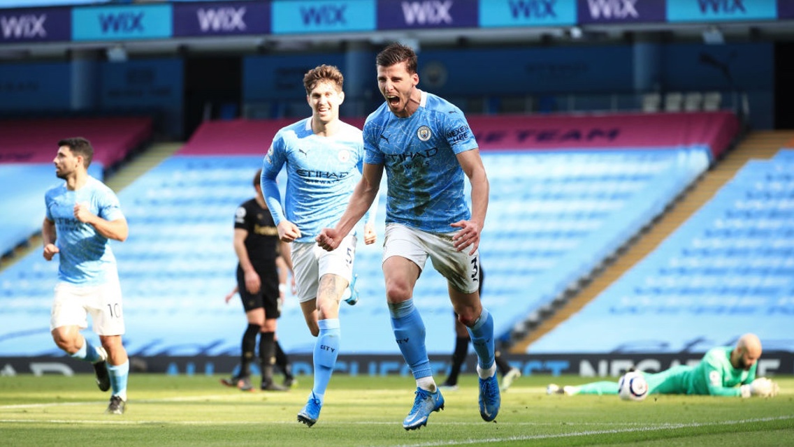 ROAR: Dias celebrates his first City goal!