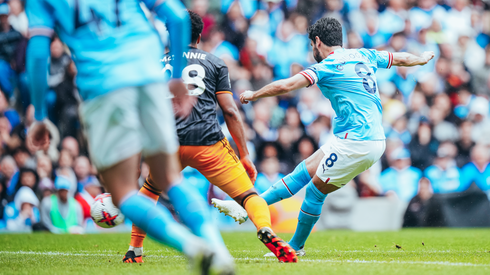 SUBLIME  : The German rounds off an exquisite move to sweep the ball into the bottom corner which opens the scoring in our 2-1 win against Leeds. 