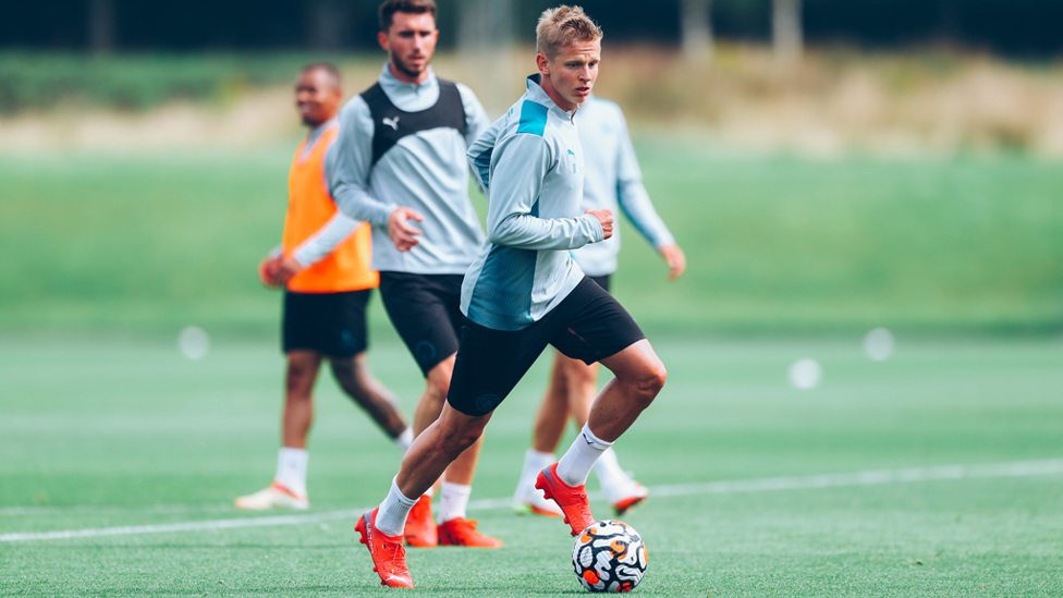 ON THE BALL: Oleks Zinchenko gets down to work