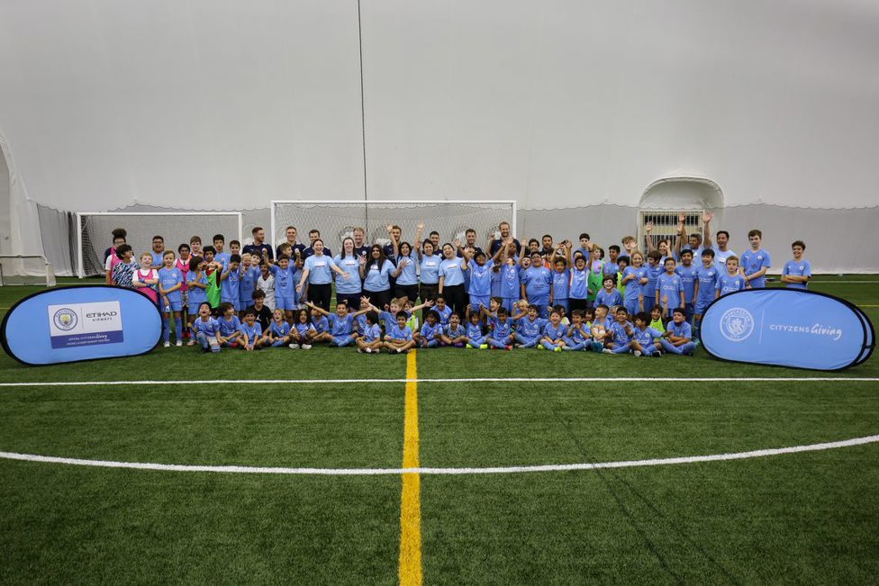 COME ON CITY: Participants at City Football Schools, Adu Dhabi’s Spring Camp 