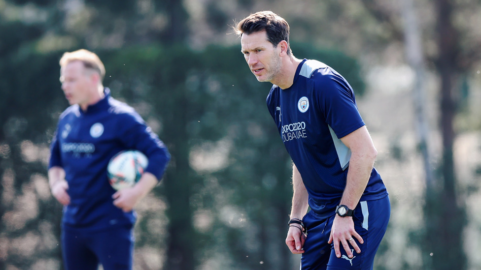 COACHING : Gareth Taylor keeping a watchful eye on proceedings.