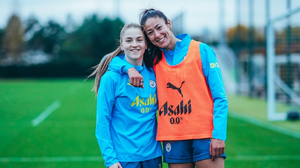 POSITIVE VIBES : Jess Park and Leila Ouahabi stop for a photo