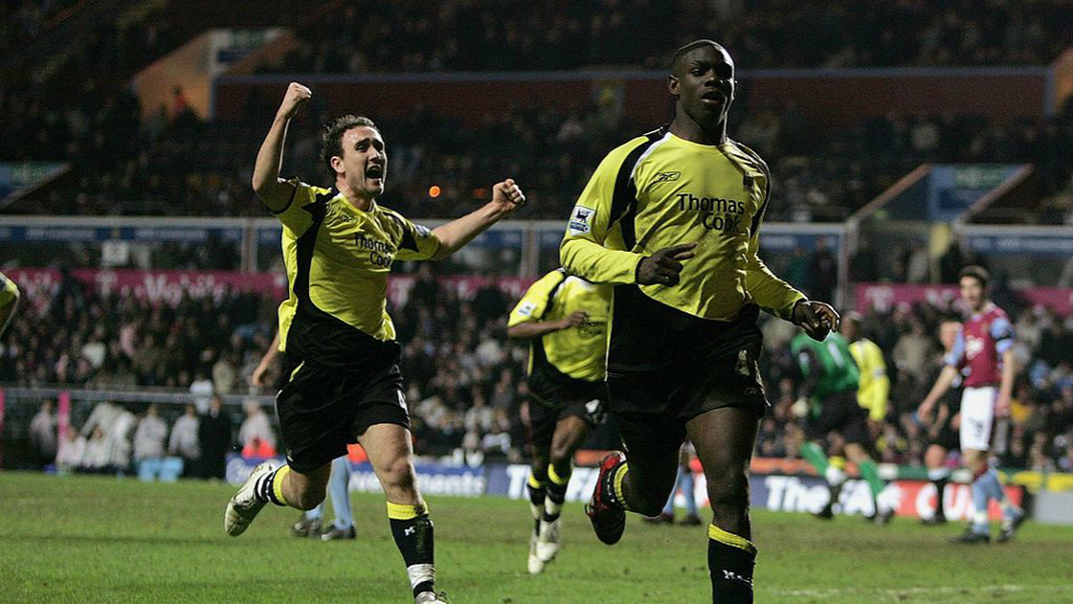 UNFORGETTABLE : Celebrating his first goal. A last minute winner against Aston Villa, aged 17. A memorable post-match interview followed...