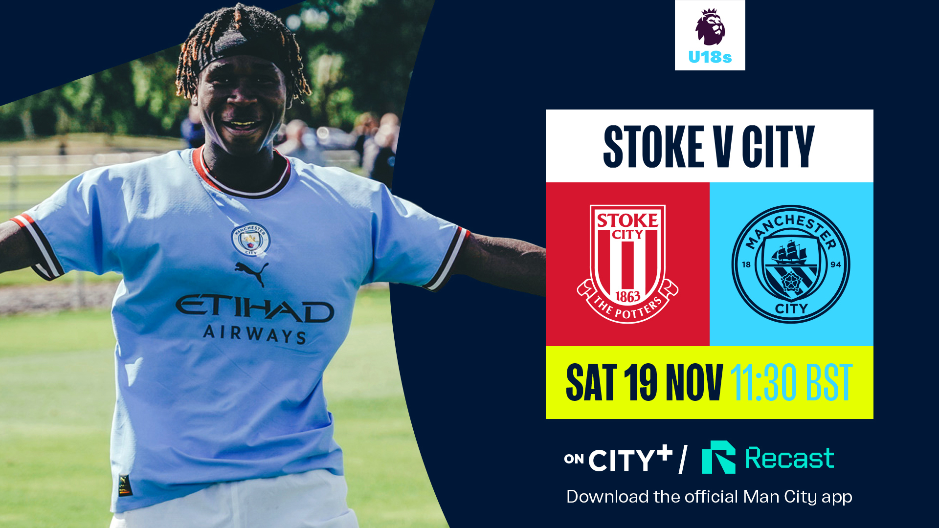 Watch Stoke v City live on CITY and Recast