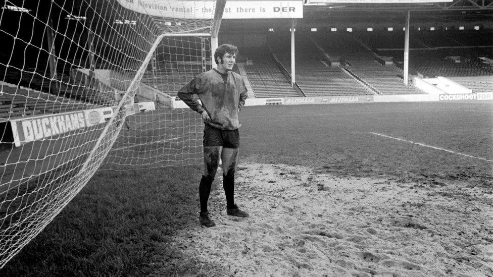 TRAINING HARD : Corrigan on his line during a Maine Road session