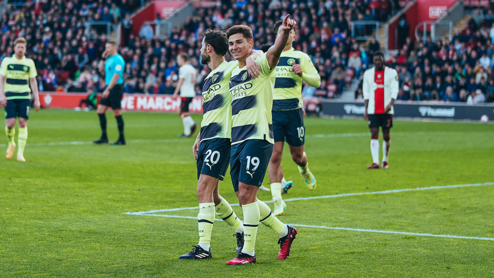 ALL SMILES: Julian Alvarez celebrates after converting his penalty.