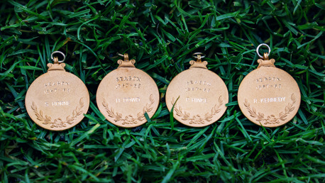 Manchester City award winners medals to four players from the 1967/68 First Division title-winning side