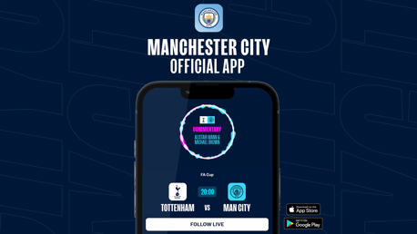 How to follow Tottenham Hotspur v City on our official app