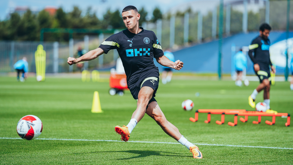 FINE TUNING : Phil Foden is back with the squad after missing the trip to the USA