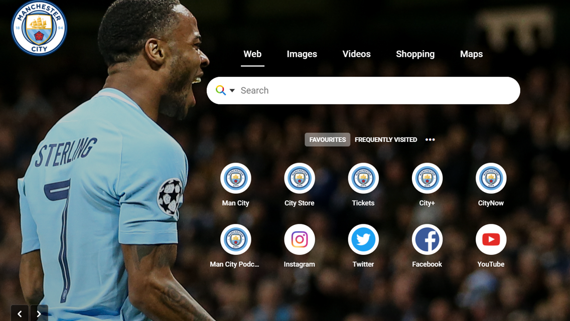 New Wallpapers in the Official Man City Google Start Page 