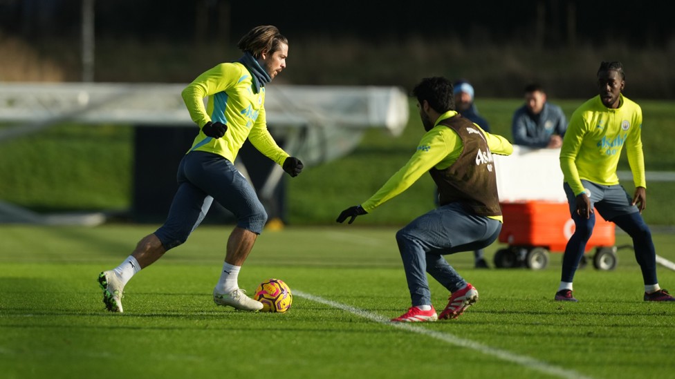 ON THE BALL : Jack Grealish shows his skills