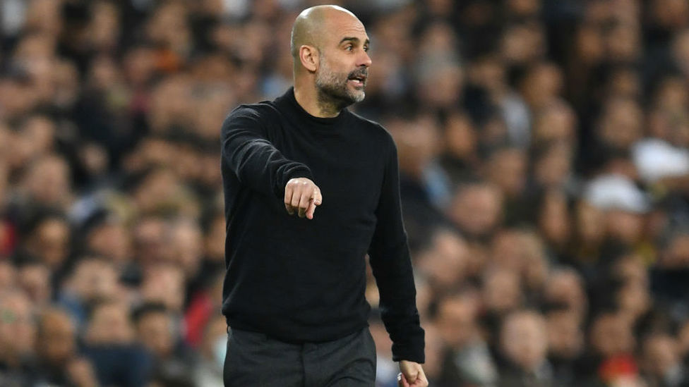 PEP TALK: The boss watches on from the touchline