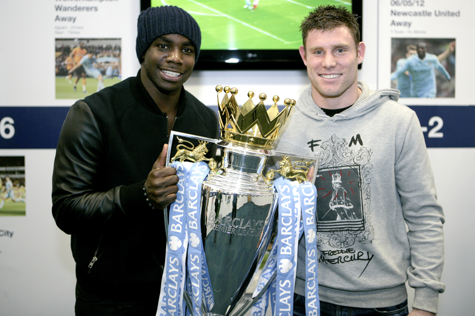 CHAMPIONS : Two City stars, one spectacular trophy